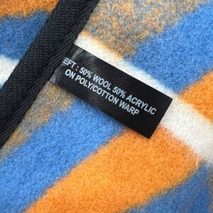 Cozy Wool Throw Blanket | NEW Orange & Blue | South Africa | Size 61”x65”